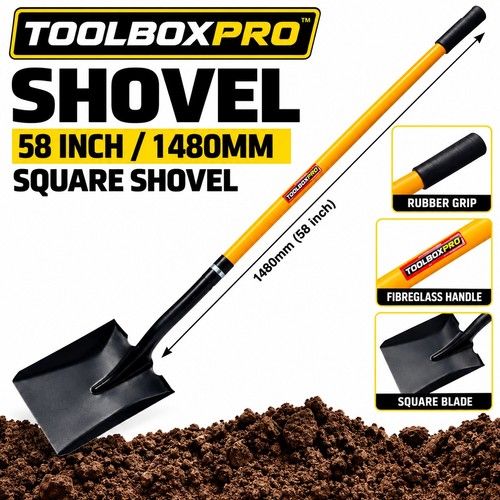 Square spade shovel - square,
