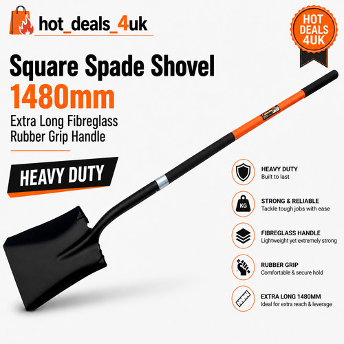 Square spade shovel 1480mm - square,